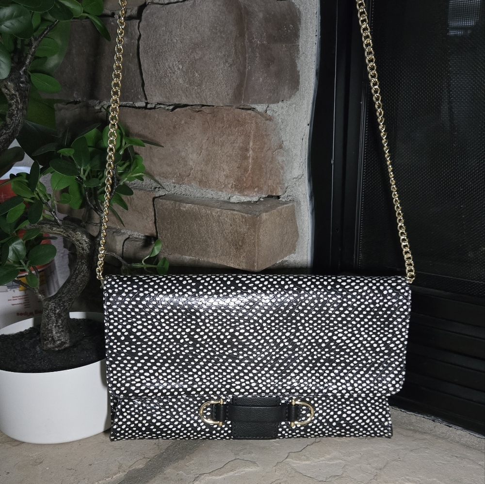 Talbots Leather Clutch - Ocelot
